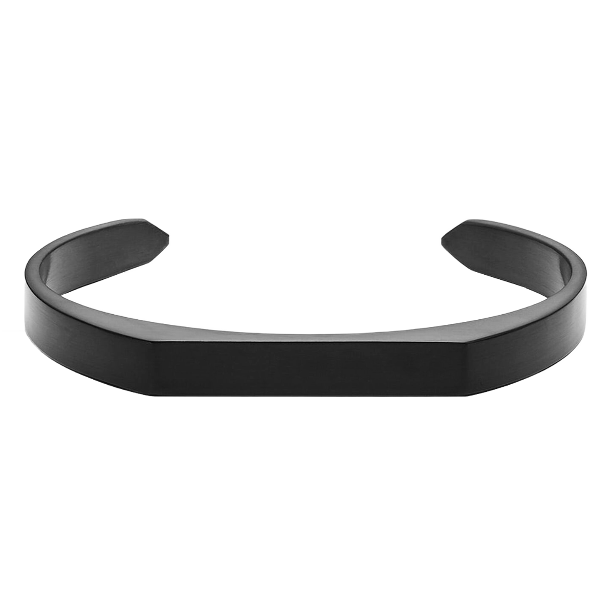 Mens Stainless Steel Cuff Bracelet - Matte Black