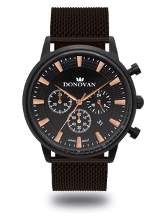 The Chrono X - Black/Rose Gold/Steel - Donovan Watches
