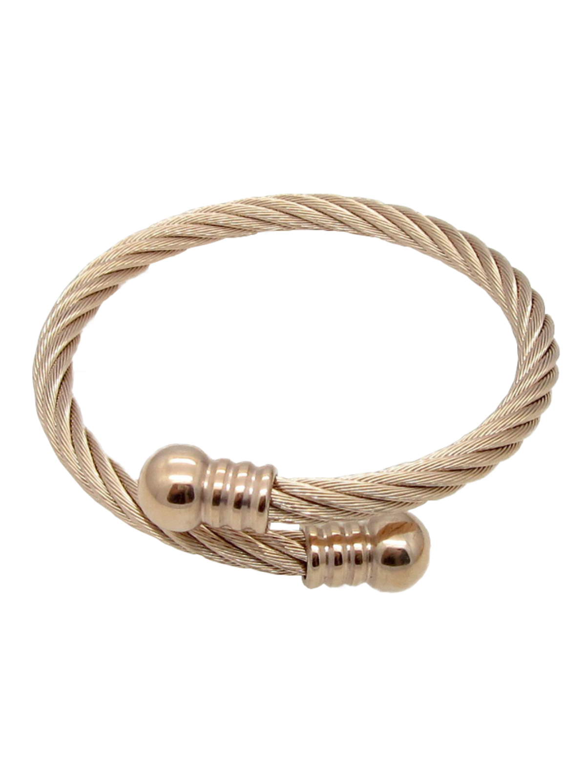 Rose Gold Stainless Steel Braided Bangle