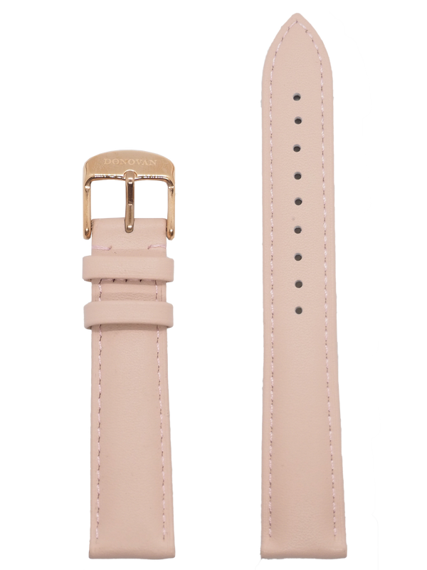 Pink Leather 18 mm - Rose Gold Clasp - Donovan Watches